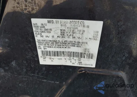 2013 Ford Edge Sel from USA, damaged, VIN 2FMDK3JCXDBA94135